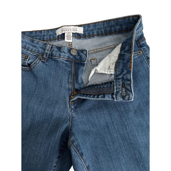 NWOT Kenneth Cole Reaction Straight Leg Ankle Med Wash Denim Mid-Rise Jeans -10 - Picture 9 of 14